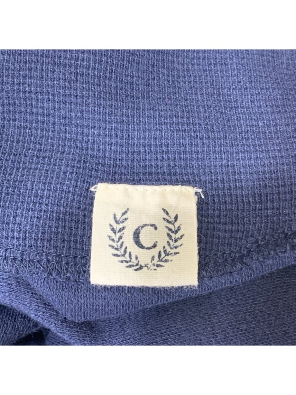 Chaps Henley Shirt Mens XL Navy Blue Long Sleeve Waffle Knit Cotton Thermal - Picture 6 of 6
